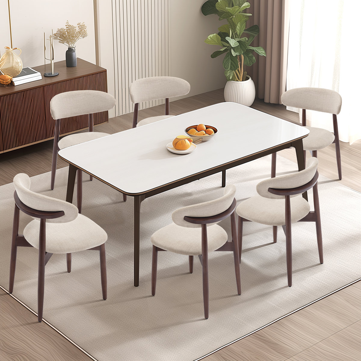 Vannie Upholstered Solid Wood Dining Chair Side Chair (Set of 2)